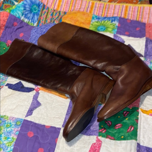 Brown Leather Knee-High Boots - Picture 1 of 13